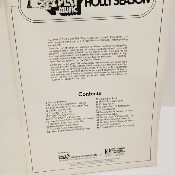 Vtg EZ Play Today Volume 26 Holly Season Organs Piano Guitar Music Book 1975 - Picture 2 of 5